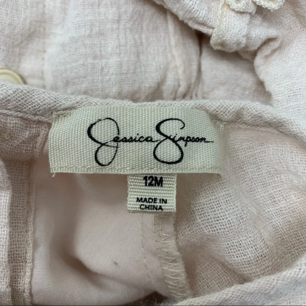 Jessica Simpson Blush Embroidered Floral Peasant Dress